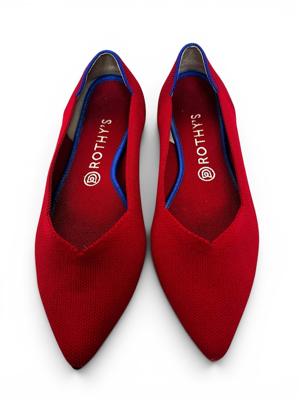 Rothy’s The Point Red Knit Flats Washable Size 10